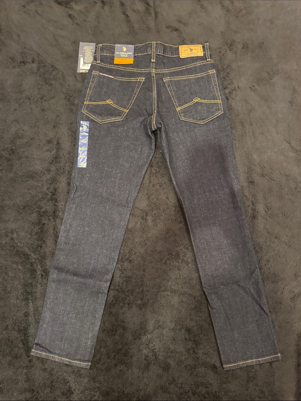 U.S. Polo Assn. Dark Indigo Jeans with Gold Stitching - Picture 8 of 8